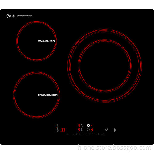 3 burner with 2 circle induction cooktop